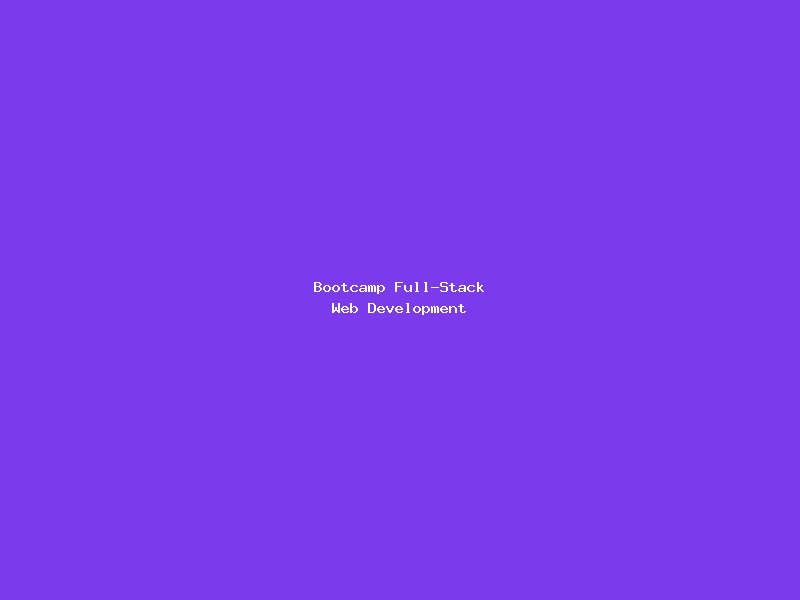 Bootcamp Full-Stack Web Development
